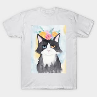 Spring Portrait of a Tuxedo Cat T-Shirt